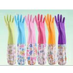 High Quality Full Hand Printed Dish Washing Gloves (Multicolor)( 1-Pair ) - Image 2