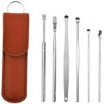 6 PCS Ear Pick Set Portable Ear Cleaner Set Stainless Steel With Lather Case
